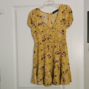 Etiquette Clothiers Yellow Floral Mini Dress